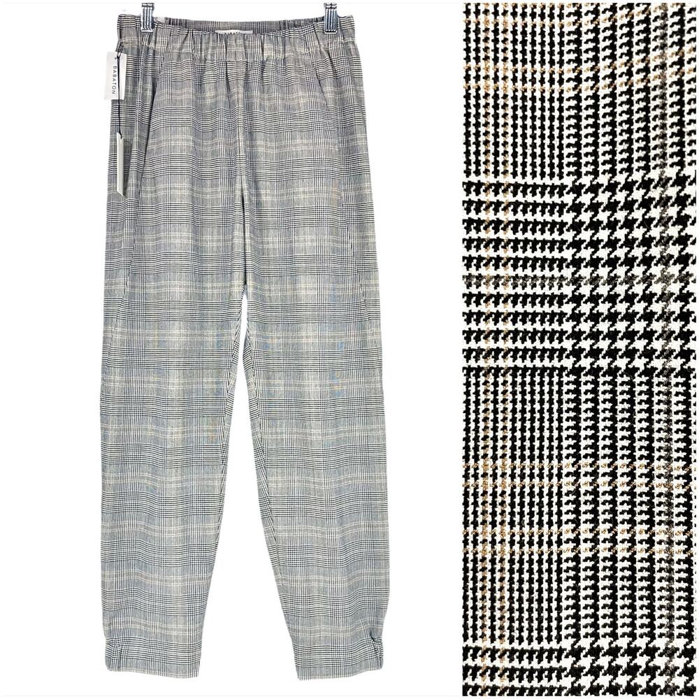 ARITZIA BABATON NWT Dexter Mid-Rise Pull-On Trouser Joggers in Glencheck Size XS